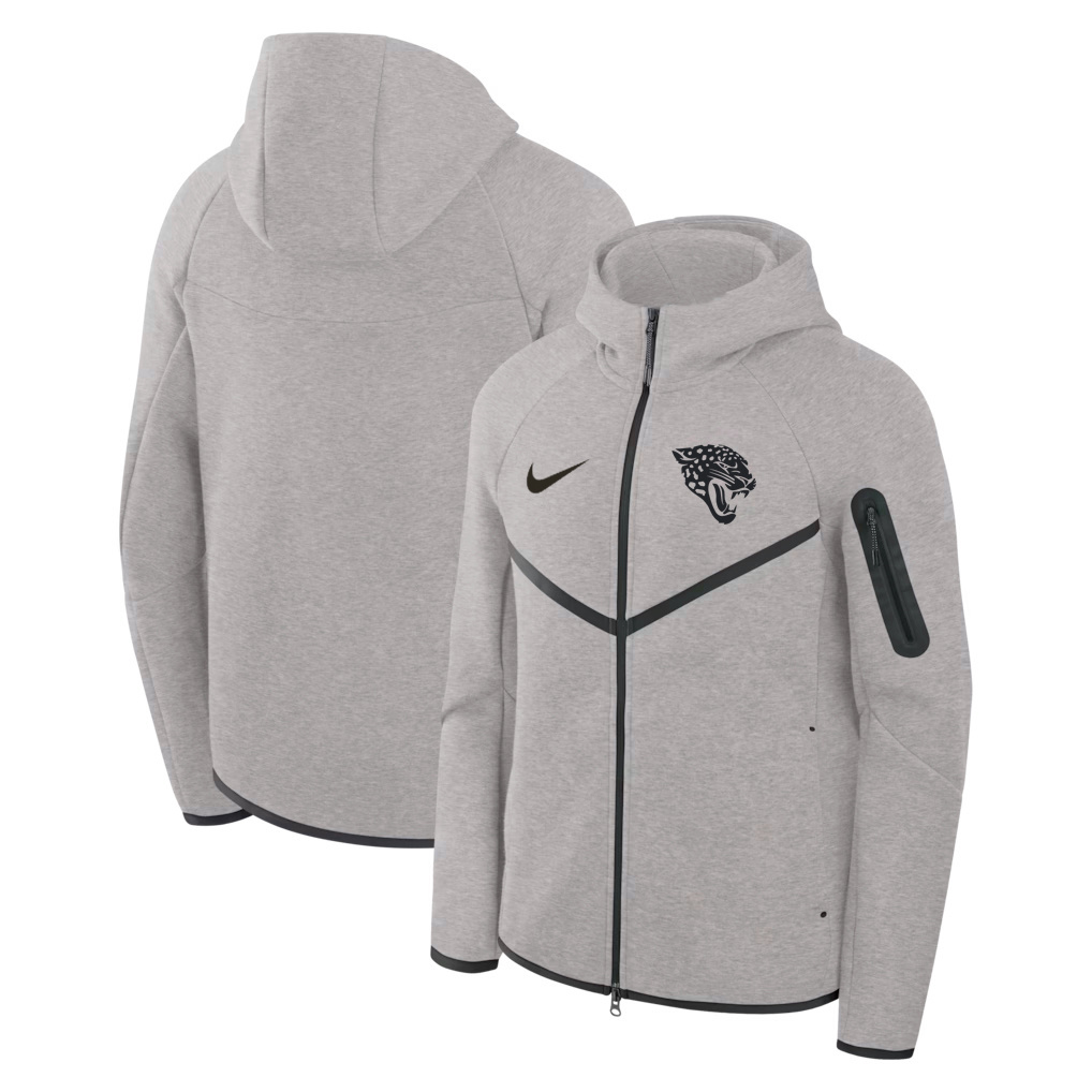 Men's Grey Jacksonville Jaguars Tech Fleece Windrunner Full-Zip Hoodie